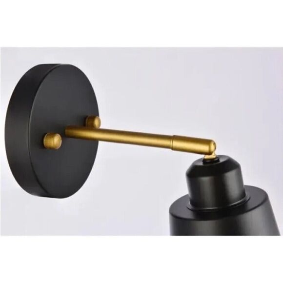 Living District 2354BK Halycon Bathroom Vanity Light Black and Brass Sconce NEW - Picture 6 of 8